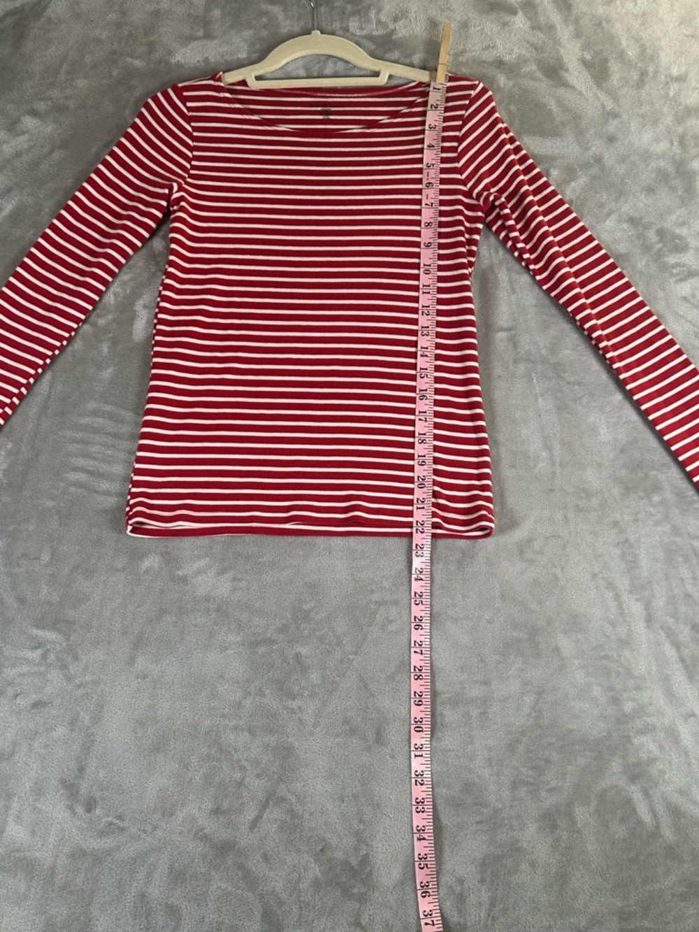 Brandy Melville Red and White Striped Long Sleeve Tee - Picture 5 of 7